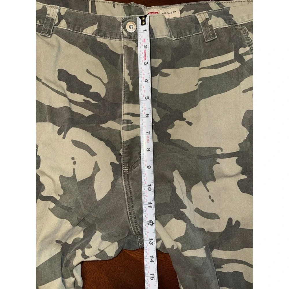 Wrangler Mens Green 42x30 Relaxed Fit Fleece Lined Camo Cargo Pants